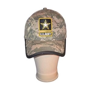 The U.S. Army Green, Gray & Tan Digital‎ Camo Official License Star Logo Cap